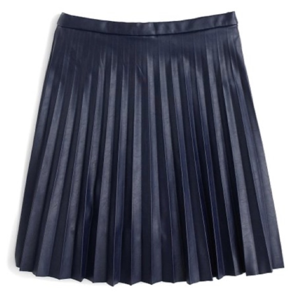 J.Crew Faux Leather Navy Skirt